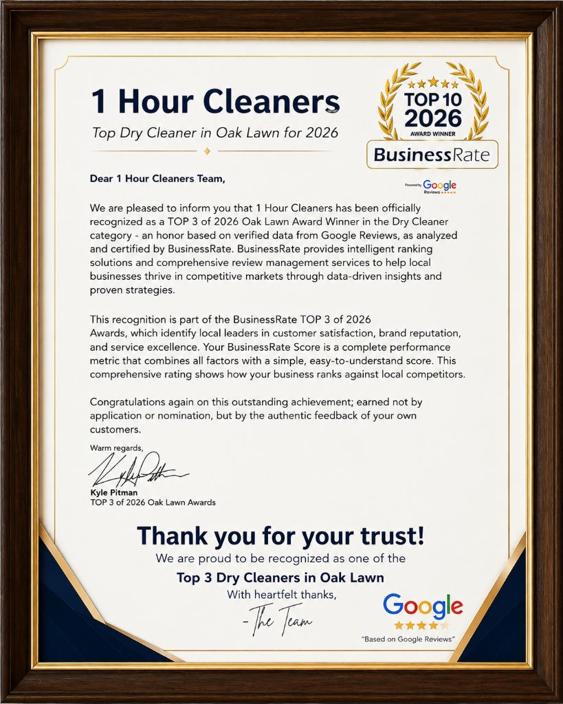 2026 Top 3 Dry Cleaners in Oak Lawn Award by BusinessRate